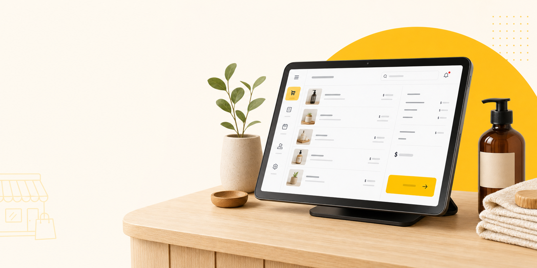 PayTake point-of-sale checkout displayed on a tablet